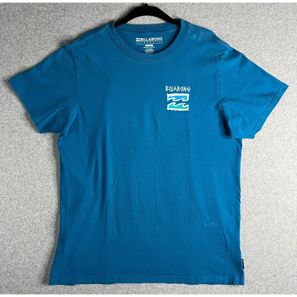 Billabong Graphic T Shirt Mens XL Blue Logo Surf Skate Short Sleeve Cotton Tee